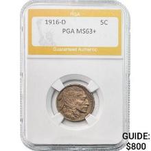 1916-D Buffalo Nickel PGA MS63+