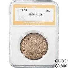 1809 50C Capped Bust Half Dollar PGA AU5
