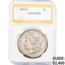 1902-S Morgan Silver Dollar PGA MS63