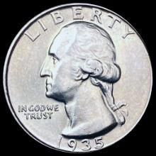 CHOICE BU 1935-S Silver Washington Quarter