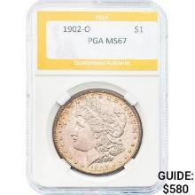 1902-O Morgan Silver Dollar PGA MS67