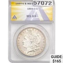 1884-O Morgan Silver Dollar ANACS MS63