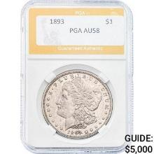 1893 $1 Morgan Dollar PGA AU58