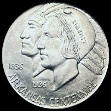 GEM BU 1935 Arkansas Centennial Silver Half Dollar