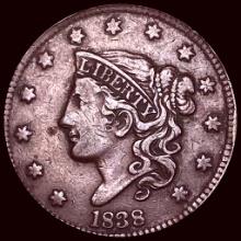 CLOSELY UNCIRCULATED 1838 Coronet Head Large Cent