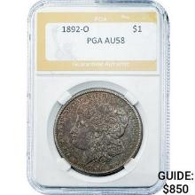 1892-O Morgan Silver Dollar PGA AU58