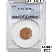 1939 Lincoln Cent PCGS PR65RD