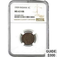 1909 Indian 1C NGC MS63 RB