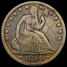 1854-O Arrows Seated Liberty Half Dollar NICELY CI