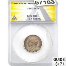 1942-D Jefferson Nickel ANACS MS66