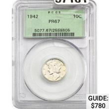 1942 10C Mercury Dime PCGS PR67