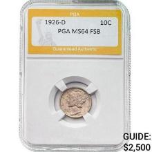 1926-D Mercury Dime PGA MS64 FSB