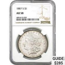 1887-S Morgan Silver Dollar NGC AU58