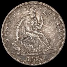 1843 Seated Liberty Half Dollar CLOSELY UNCIRCULA