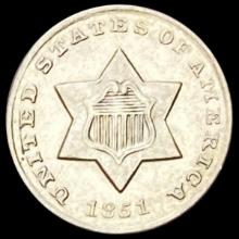1851 Silver Three Cent UNCIRCULATED