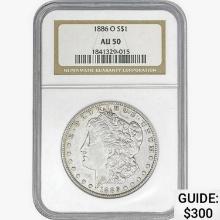 1886-O Morgan Silver Dollar NGC AU50
