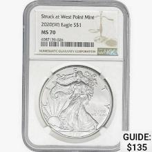 2020-W Silver Eagle NGC MS70