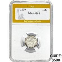1907 Barber Dime PGA MS65
