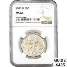 1943-D Walking Liberty Half Dollar NGC MS66