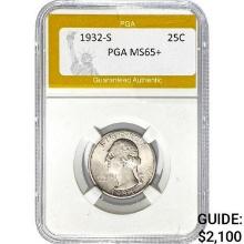 1932-S Washington Quarter PGA MS65+
