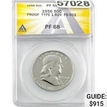 1956 Franklin Half Dollar ANACS PF68