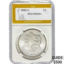 1880-S Morgan Silver Dollar PGA MS64+