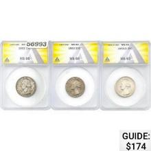[3]1950-1953 Jefferson 25C ANACS MS65-66