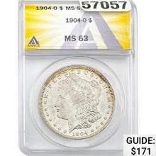 1904-O Morgan Silver Dollar ANACS MS63