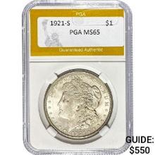 1921-S Morgan Dollar PGA MS65