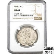 1940 50C Walking Liberty Half Dollar NGC