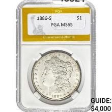 1886-S Morgan Silver Dollar PGA MS65