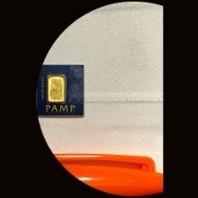 UNCIRCULATED PAMP Suisse 1g Gold Bar .9999 Fine in Assay Card