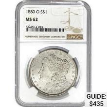 1880-O Morgan Silver Dollar NGC MS62