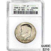1968-S DDO Kennedy Half Dollar ANACS PF67