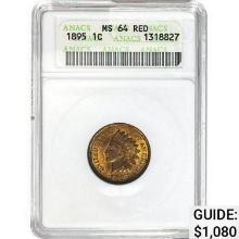 1895 Indian Head Cent ANACS MS64 RD