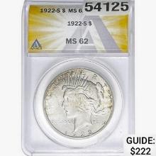 1922-S Silver Peace Dollar ANACS MS62