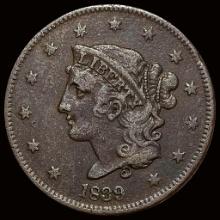 LIGHTLY CIRCULATED 1839 Large Cent Coronet Head