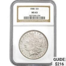 1888 Morgan Silver Dollar NGC MS63