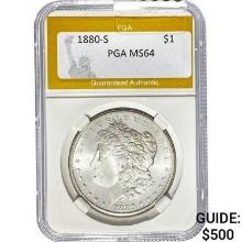 1880-S Morgan Silver Dollar PGA MS64