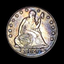 NEARLY UNCIRCULATED 1854 Silver Seated Liberty Quarter