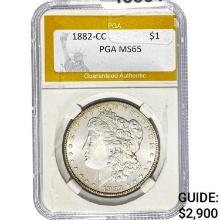 1882-CC Morgan Silver Dollar PGA MS65