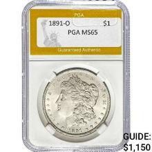1891-O Morgan Dollar PGA MS65