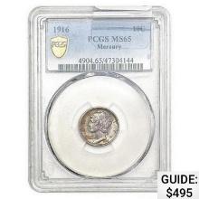 1916 Mercury Silver Dime PCGS MS65