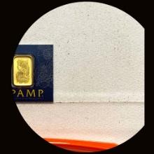 UNCIRCULATED PAMP Suisse 1g Gold Bar .9999 Fine Gold.