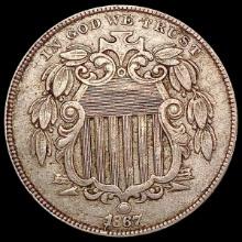 1867 Rays Shield Nickel NEARLY UNCIRCULATED