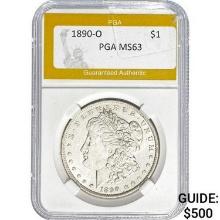 1890-O Morgan Silver Dollar PGA MS63