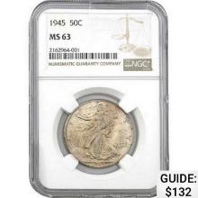 1945 50C Walking Liberty NGC MS63