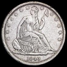 1840 Seated Liberty Half Dollar CLOSELY UNCIRCULA