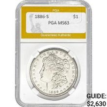 1886-S Morgan Silver Dollar PGA MS63