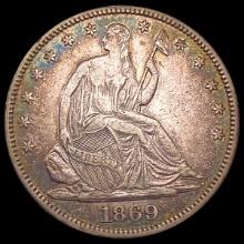 1869 Seated Liberty Half Dollar NEARLY UNCIRCULATE